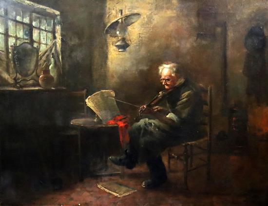 Herbert John Finn (1861-1942) The Fiddling Cobbler 27.25 x 35.25in.